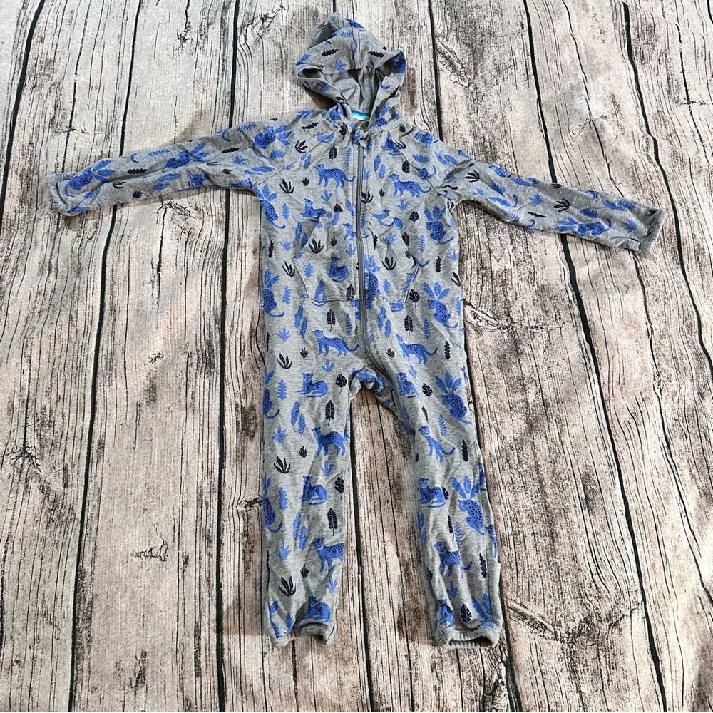 Coolibar Kids UPF 50 Hooded One Piece in Blue and Gray Unisex Size 6-12